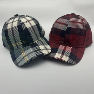 Cappellino da Baseball a Quadri Vintage Britannico per Uomo Donna Poliestere Regolabile Parasole Retro Pied de Poule Cappello