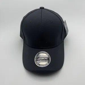 Detail of breathable black mesh baseball cap with silver sticker and original tags