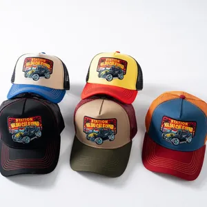 Collezione di cappelli trucker retrò con ricamo Malibu e rete traspirante posteriore
