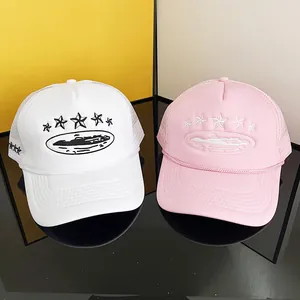 Fashion Star Island Embroidered Trucker Hat Mesh Breathable Baseball Cap Unisex Streetwear Sun Shade Adjustable Hip Hop Hat