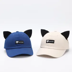Berretto da Baseball Creativo con Orecchie di Gatto e Occhiali da Pilota Regolabile in Cotone Cappello da Sole Streetwear per Donna Uomo Moda