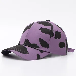 Gorra de Béisbol de Moda con Estampado de Vaca y Cebra Ala Curva Unisex Poliéster Protección Solar Gorro Casual