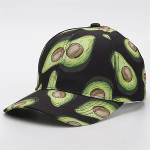 Adjustable Polyester Baseball Cap With Fruit Cactus Avocado Banana Print Breathable Casual Sun Hat For Men Women Outdoor