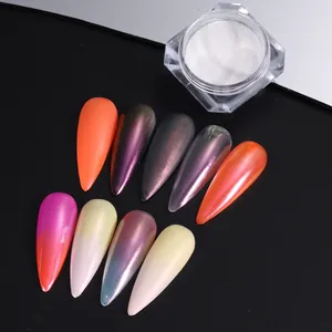 Meerjungfrau Aurora Nagelpuder Irisierendes Chrom Pigment Perle Spiegel Effekt Polarisiertes Chamäleon Für DIY Nagelkunst Dekor Damen
