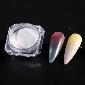 Irisierendes Meerjungfrau Nagelpulver für Aurora Chrom-Effekt mit Perlmutt-Finish