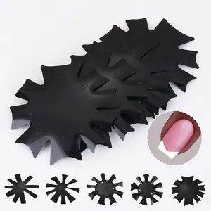 Black Plastic French Nail Smile Line Cutter V Shape Manicure Stencil Template Edge Trimmer For Professional DIY Nail Art Tool