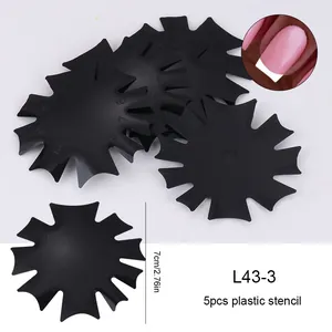 5Pcs 7cm black plastic French smile line cutters for acrylic nail art shaping