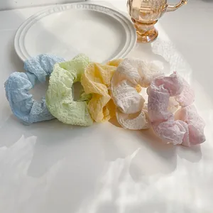 Set di cinque elastici per capelli colori macaron blu verde giallo bianco e rosa pastello