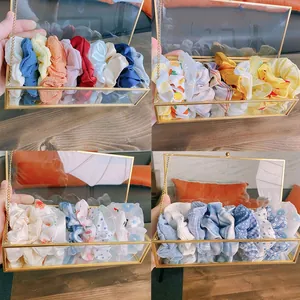 Set di elastici per capelli colorati assortiti in un'elegante scatola di vetro per ragazze