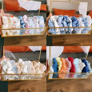Elastic Fabric Hair Scrunchies Plaid Floral Polka Dot Solid Colors Korean Sweet Style Hair Ties Accessories For Women Girls