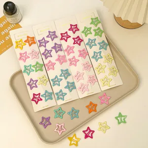 Set de pinzas para el cabello de metal con forma de estrella en colores brillantes