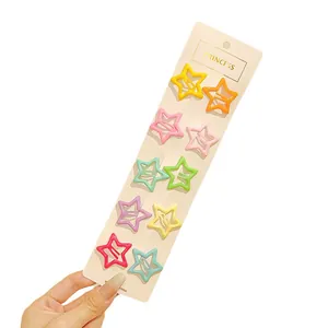 Set de 10 horquillas metálicas con forma de estrella en colores dulces para niñas