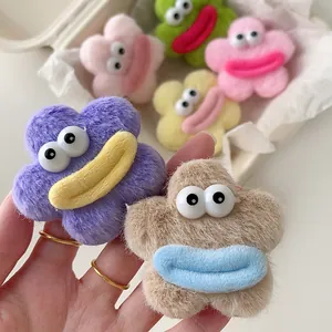 Barrettes à cheveux mignonnes monstre étoile en peluche avec yeux et bouches colorées