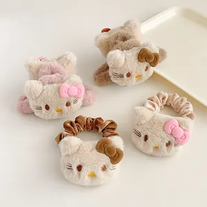 Süße Plüsch Cartoon Katze Haarklammer Süße Schleife Kunstpelz Haargreifer Kawaii Haarschmuck Für Damen Mädchen Herbst Winter