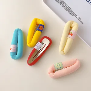 Five-piece set of bubble sponge smiley face BB hair clips in various pastel colors
