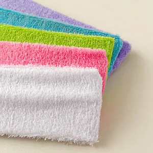 Detail showing five colorful knit terry sweatbands with soft absorbent texture