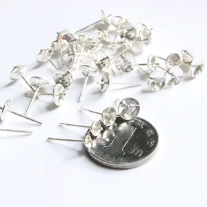 S925 sterling silver ear studs pins with cup base for DIY jewelry making