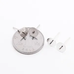 Perni per orecchini S925 in argento sterling con base piatta per gioielli fai da te