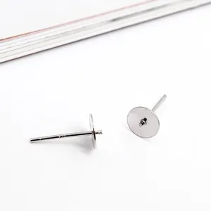 Basi per orecchini a perno in argento S925 con base piatta per creazione gioielli fai da te