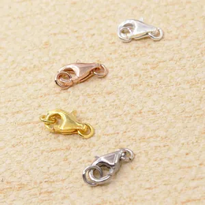 S925 sterling silver teardrop lobster clasps for jewelry DIY in four metallic colors
