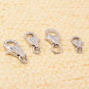 Set mit vier S925 Sterlingsilber Karabinerverschlüssen für DIY Schmuck in verschiedenen Größen