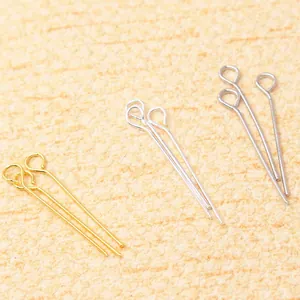 Golden and silver S925 sterling silver eye pins for DIY jewelry making and beading