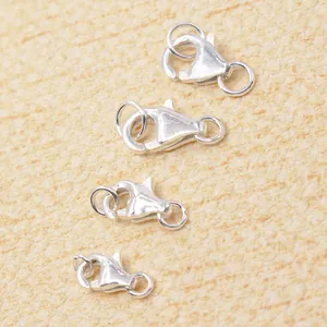S925 sterling silver teardrop lobster clasps in four sizes for DIY jewelry making