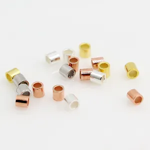 925 Sterling Silver Crimp Tubes Round Straight Tube Positioning Spacer Beads For Jewelry Making DIY Bracelet Necklace Supplies