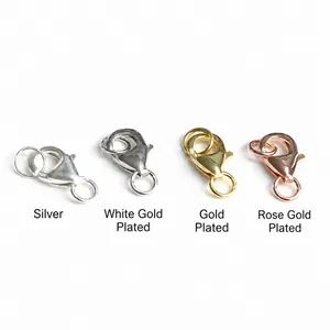 S925 sterling silver teardrop lobster clasps in silver gold and rose gold finishes
