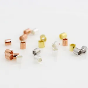 S925 sterling silver 1.5mm crimp beads in gold, silver, and rose gold for DIY jewelry