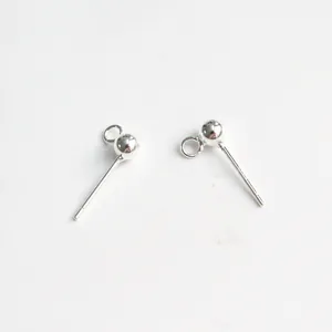 S925 Sterling Silber Kugelstecker mit Hängeschleife für DIY Schmuckherstellung