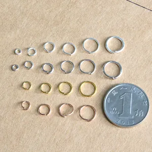 Größenvergleich von S925 Sterlingsilber Biegeringen in verschiedenen Farben für Schmuck