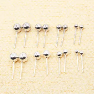 S925 Sterling Zilver Bol Oorknopjes Minimalistische Gepolijste Ronde Kraal Oorpiercing Sieraden Goud Witgoud Vergulde Oorbellen
