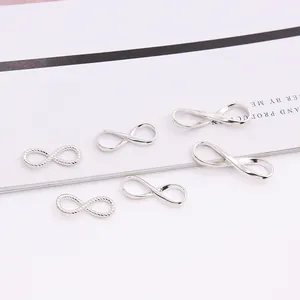 S925 Sterlingsilber Unendlichkeitssymbol Anhänger Verbinder Für DIY Schmuckherstellung Gedreht Glatt Poliert 8 Charms Zubehör