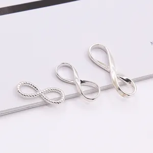 S925 Sterling Silber Unendlichkeitssymbol Schmuckverbinder in gedreht und glatt
