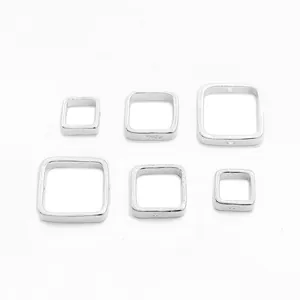 S925 sterling zilveren vierkante kralenframes voor handgemaakte sieraden maken