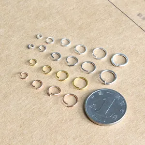 S925 Sterlingsilber Biegeringe in verschiedenen Größen und Farben für DIY-Schmuck