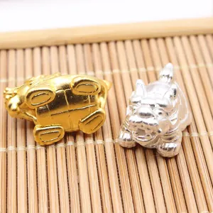 S999 Sterling Silber Drachen-Schildkröte Anhänger in Gold und Silber für DIY-Schmuckherstellung