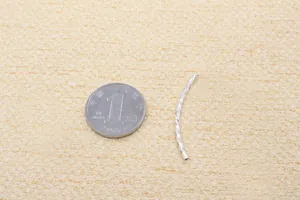 Detailed macro view of S925 sterling silver curved tube bead with coin for scale
