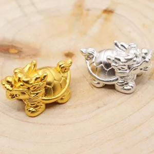 Gold- und Silber-Drachenschildkröten-Perlen aus S999 Sterlingsilber für DIY-Schmuck