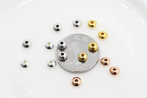 Flat metal spacer beads for DIY jewelry making in gold, silver and rose gold finishes