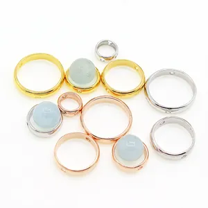 925 Sterling Silver Round Bead Frame Hollow DIY Jewelry Findings Gold Rose Gold Platinum Plated Spacer Bead Ring For Jewelry Making