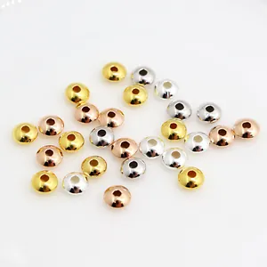 925 Sterling Silver Saucer Spacer Beads For DIY Jewelry Making Accessories Gold Silver Rose Gold Plated Abacus Beads