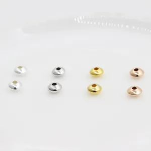 Flat disc abacus spacer beads for jewelry DIY in gold, silver, black, and rose gold