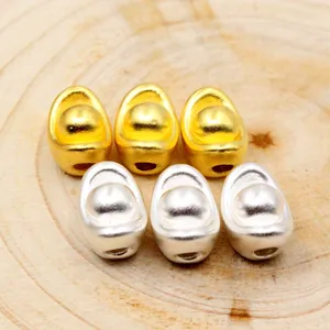 3D S999 Sterlingsilber Gold und Silber Barren Perlen für DIY Schmuckherstellung Armbänder