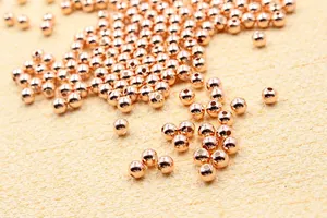 Close-up of rose gold S925 sterling silver beads for DIY jewelry making