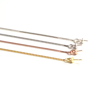 Poste de Plata de Ley 925 Hilos de Pendiente Cadena de Caja Larga DIY Joyería Hallazgos Con Conector de Perno Oro Oro Rosa Chapado Minimalista Mujer Accesorio