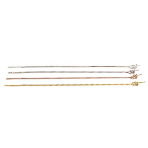 Pendientes de cadena larga de plata S925 en acabados plata, oro y oro rosa de ley