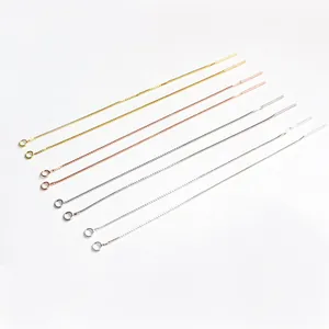 925 Sterling Silver Ear Line Box Cross Chain DIY Jewelry Making Components Gold Rose Gold Plated Long Tassel Earring Findings