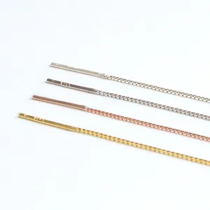 Pendientes de cadena larga de plata esterlina S925 en acabados plata, oro y rosa